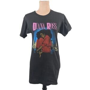 Vintage Diana Ross 1983 For One and For All Tour Tee Black Size Medium RARE